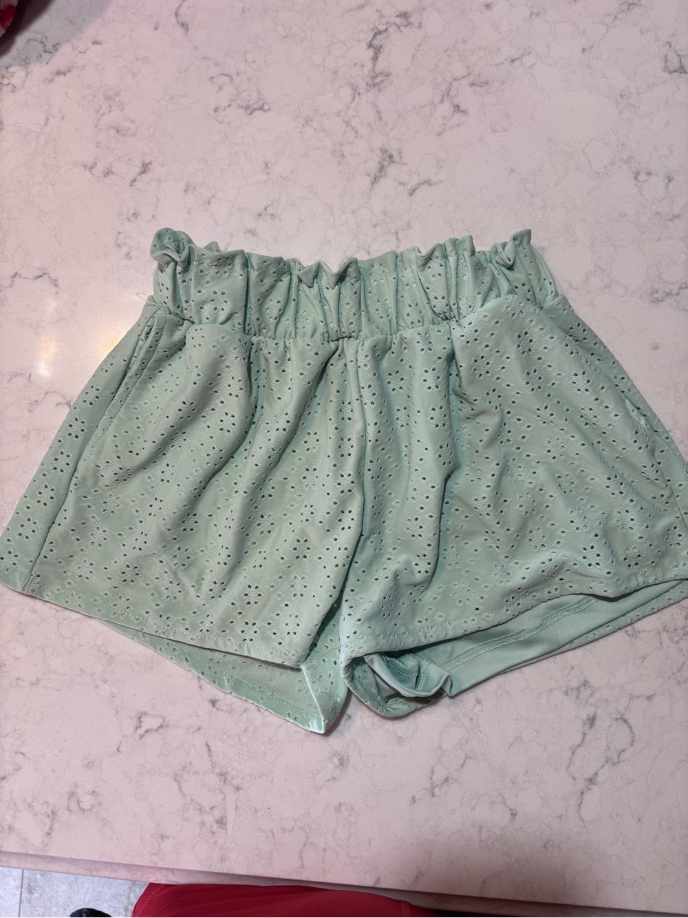 Celebrity Pink Mint Eyelet High Waist Shorts